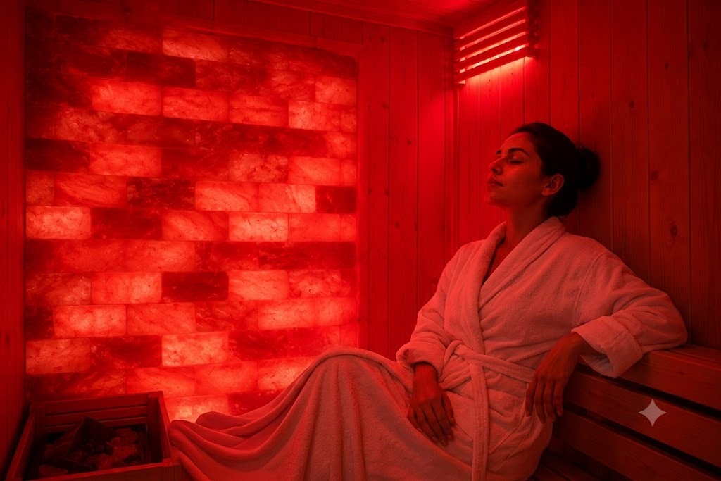 Red light therapy and infrared sauna recovery pod